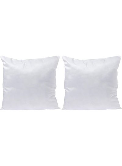 Buy 2-Piece Soft Plain Pillows Polyester White 45x45cm in Saudi Arabia