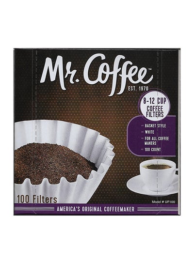 Buy Pack Of 100 Coffee Filter (8-12 cup) White in Saudi Arabia