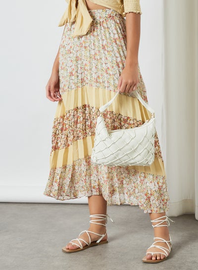 Buy Floral Pleated Skirt Multicolour in UAE