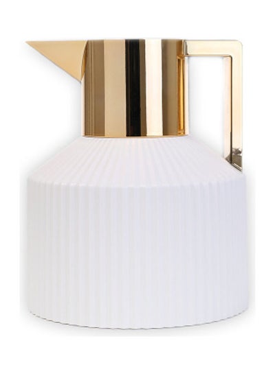 Buy Stainless Steel Thermos Flask White/Gold in Saudi Arabia