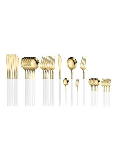 Buy 30-Piece Stainless Steel Cutlery Set Multicolour in Saudi Arabia