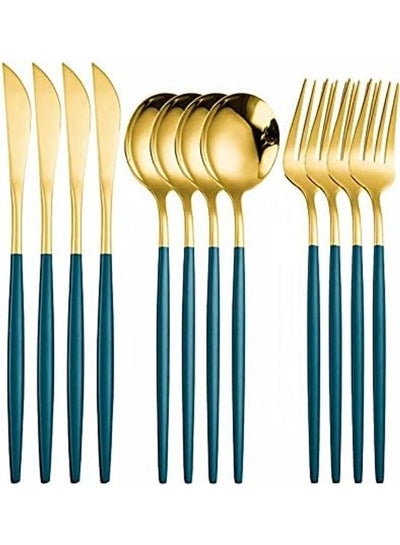 Buy 12-Piece Cutlery Set Multicolour in Saudi Arabia