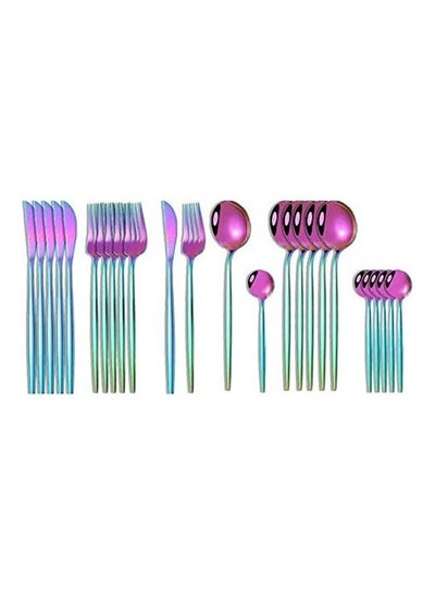 Buy 24-Piece Tableware Cutlery Set Multicolour in Saudi Arabia