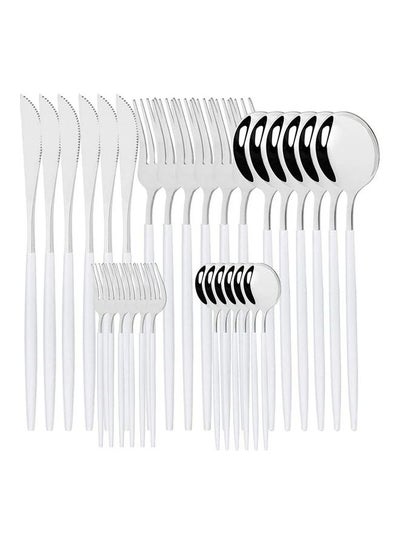 Buy 30-Piece Stainless Steel Cutlery Set Multicolour in Saudi Arabia