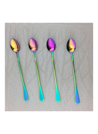 Buy 4-Piece Spoon Stirring Cutlery Set Multicolour in UAE