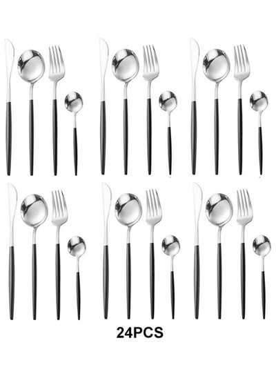 Buy 24-Piece Dinnerware Cutlery Set Multicolour in Saudi Arabia