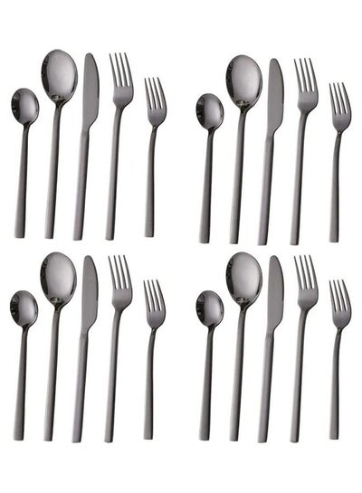 Buy 20-Piece Cutlery Set Black in Saudi Arabia