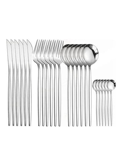 Buy 24-Piece Cutlery Set Silver in UAE
