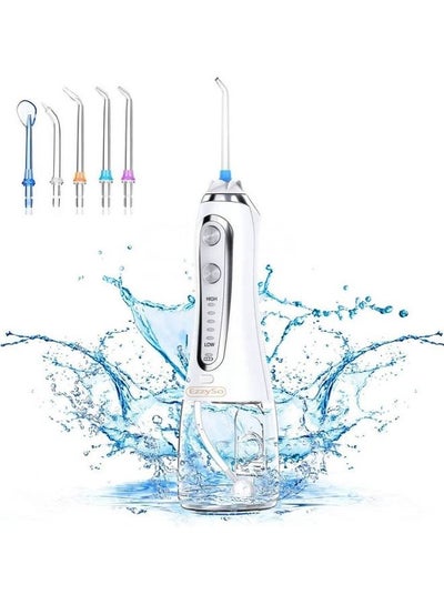 Buy 6-Piece Electric Dental Flosser Set White/Clear in Saudi Arabia