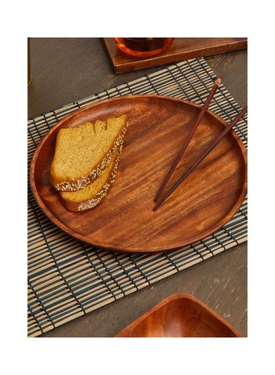 Buy Wooden Serving Plate Brown 31cm in UAE