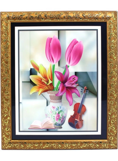 Buy Wooden Flower Pot Photo Frame Multicolour 29x24x1cm in Saudi Arabia