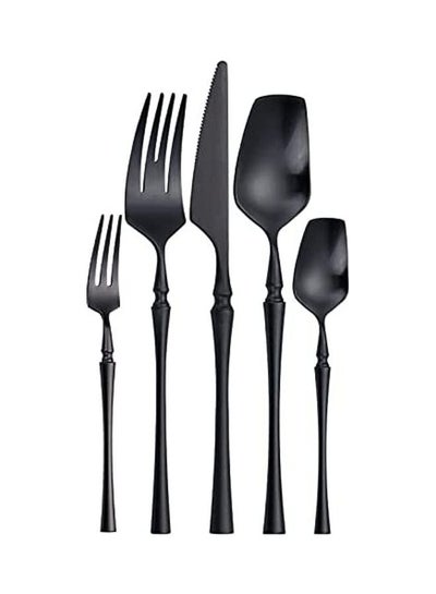 Buy 5 Pcs Tableware Cutlery Set Stainless Steel Multicolour one sizecm in Saudi Arabia