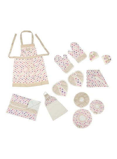 Buy 13-Piece Cotton Apron Set For Kitchen Multicolour One Size in Egypt