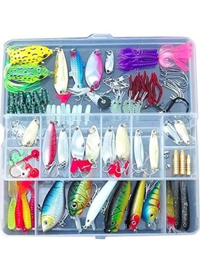 100-Piece Fishing Lure Spinners Plugs Spoons Soft Bait price in