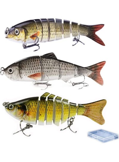 Buy 3-Piece Floating Lure Kit Multi Jointed Swimbait in Saudi Arabia