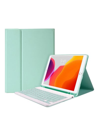 Buy Detachable BT Keyboard Case with Elastic Pen Slot Compatible with Apple iPad Pro Green in UAE