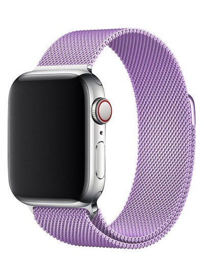 Buy Milanese Loop Stainless Steel Replacement Band For Apple Watch Series 7/6/SE/5/4/3/2/1 42/44/45mm Purple in UAE