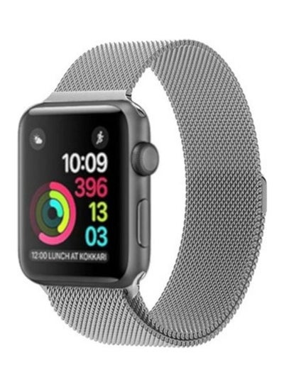 Buy Milanese Loop Stainless Steel Replacement Band For Apple Watch Series 7/6/SE/5/4/3/2/1 38/40/41mm Grey in UAE