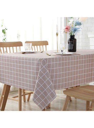 Buy Waterproof PVC Table Cloth Brown/White 40x60cm in Egypt