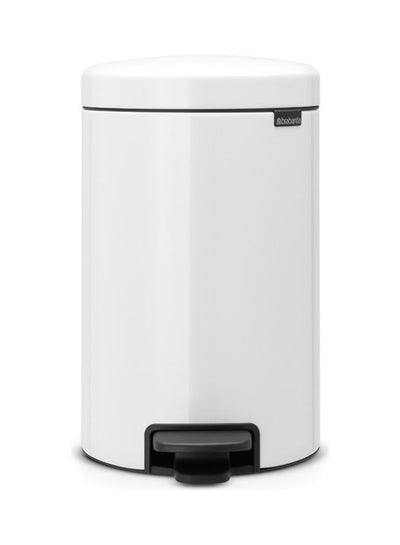 Buy Pedal Bin Newicon With Inner Bucket White 12Liters in UAE