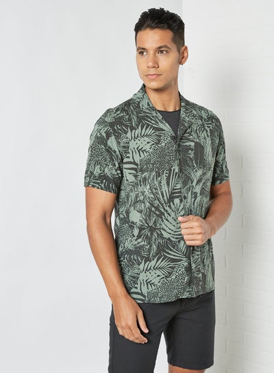 Buy Tropical Print Shirt Green in UAE