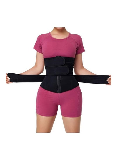 اشتري مشد تنحيف الجسم الرياضي للنساء بتصميم حزام للخصر بعدد 3 أشرطة مصنوع من مطاط النيوبرين XL في السعودية