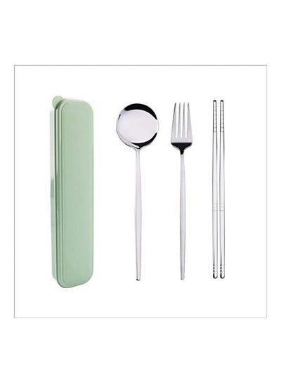 Buy 4-Piece Stainless Steel Cutlery Set With Storage Case Silver in Saudi Arabia