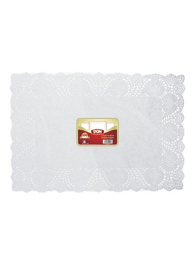 Buy 100-Piece Doilies Paper White 16x12cm in Saudi Arabia