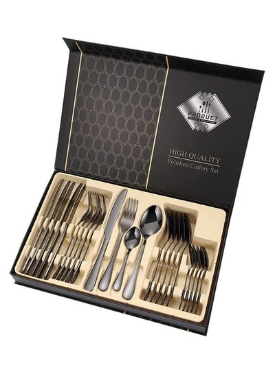 Buy 24-Piece Cutlery Set Silver in UAE