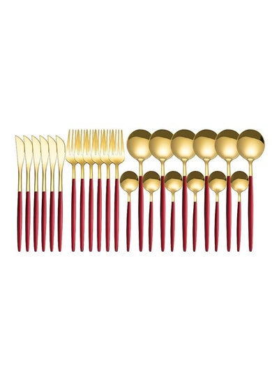 Buy 24-Piece Cutlery Set Multicolour in Saudi Arabia