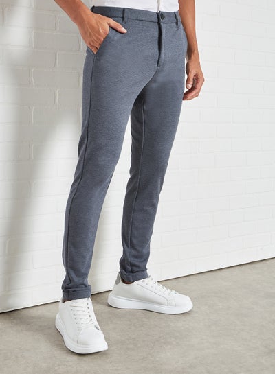 Buy Slim Fit Trousers Blue in Saudi Arabia