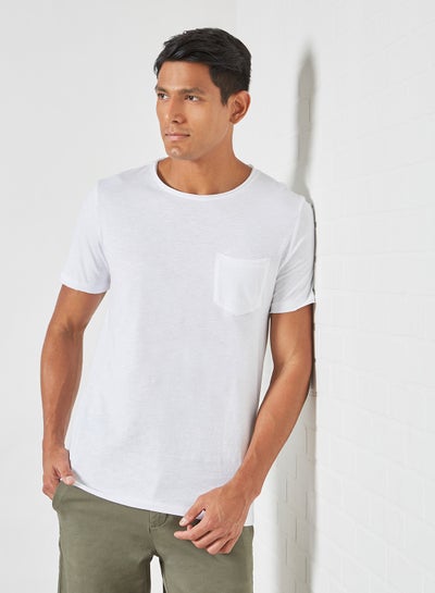 Buy Single Pocket T-Shirt White in Saudi Arabia