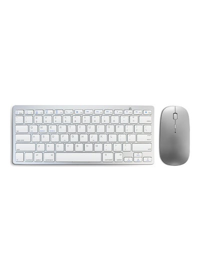 Buy 2-Piece Wireless Bluetooth Keyboard and Mouse Set Silver in Egypt