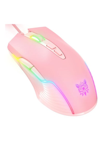 Buy Onikuma CW905 6400 DPI Wired Gaming Mouse 7 Buttons Design RGB Pink in Egypt