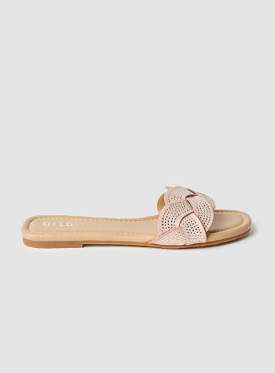 Buy Casual Flat Sandals Light Pink in Saudi Arabia