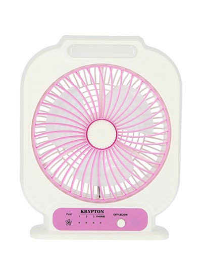 Buy 8 inch Rechargeable Powerful Table Fan With LED Night Light KNF222 White in UAE