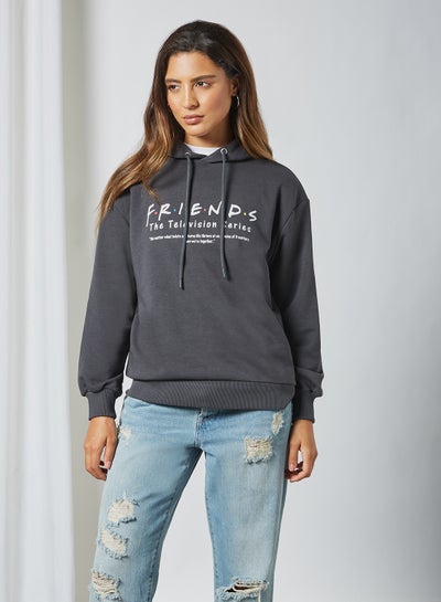 Buy Oversized FRIENDS Printed Hoodie Grey in Egypt