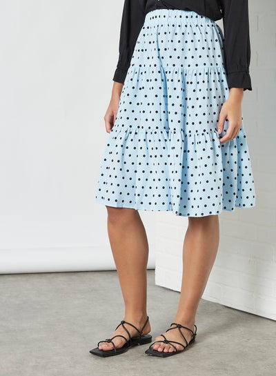 Buy Stylish Casual Skirt Blue/Black in Saudi Arabia