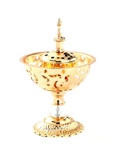 Buy Incense Holder Gold 16x8cm in Saudi Arabia