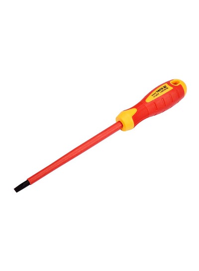 Buy Insulated Slotted Screwdriver 6.5x150mm VDE-1000V YT-2819 Orange/Yellow in UAE