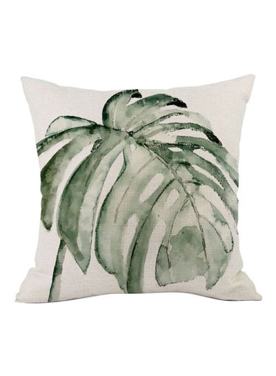 Buy Small Fresh Natural Ink Painting Cushion Cover White/Green 45x45cm in UAE