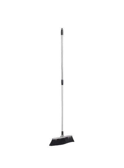 Buy Indoor Floor Slim Broom With Telescopic Handle Black/Grey 37x4cm in UAE