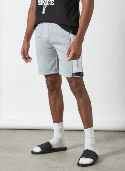 Buy Contrast Panel Sweat Shorts Light Grey Marl/Optic White in Saudi Arabia