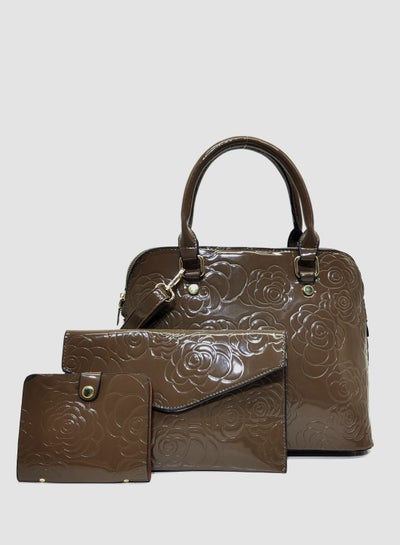 Buy 3 Piece Casual Handbag For Women Set Brown in UAE