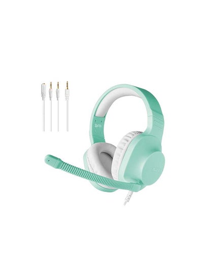 Buy Wired Gaming Headset Over-Ear Headphones With Mic Volume Control, Noise Canceling For PC, MAC, PS4, Xbox, SA-721 CYAN in Saudi Arabia