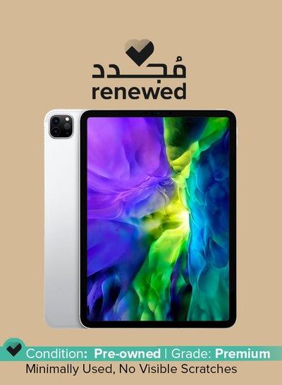Buy Renewed - iPad Pro 2020 (2nd Generation) With Facetime 11-Inch, 128GB, Wi-Fi, 4G LTE, Silver in Saudi Arabia