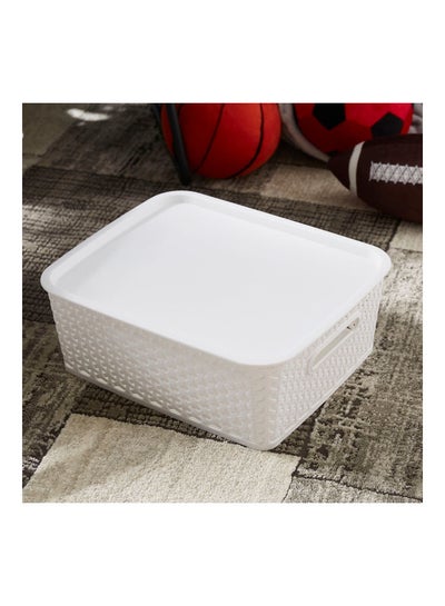 Buy Spectra Royal Basket with Lid White 14 x 30cm in UAE