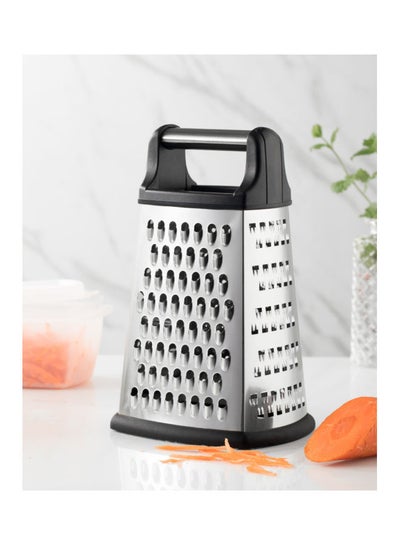 Buy Professional Stainless Steel 4 Sides Box Grater Silver/Black in UAE