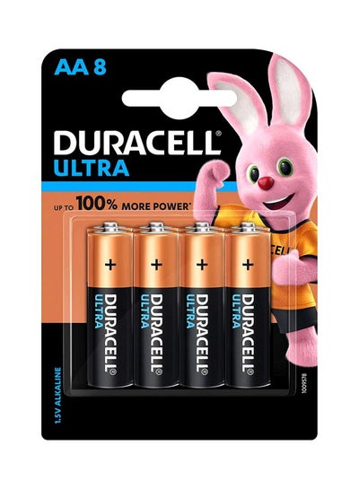 Buy 8-Piece Ultra AA Lithium Battery White/Orange in UAE