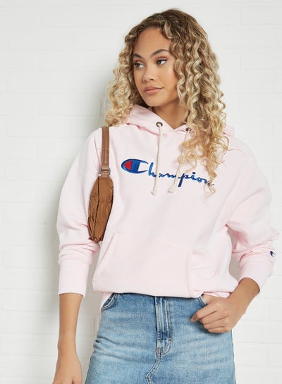 Buy Reverse Weave Hoodie Pink in UAE